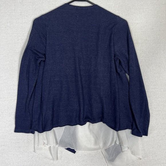 Pebble and Stone Open Front Layered Cardigan Womens Small Navy Blue - Picture 8 of 11